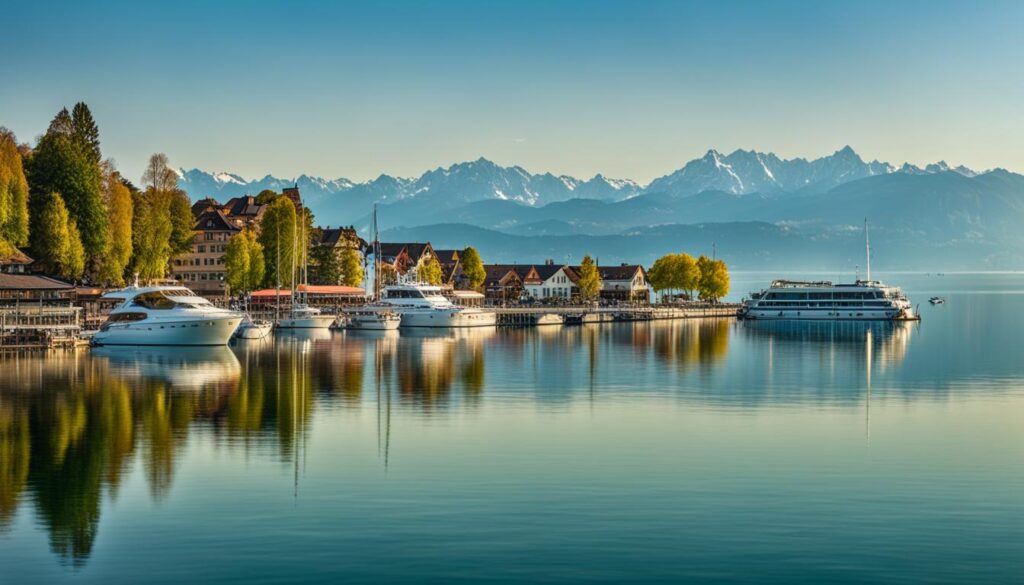A scenic view of Lake Constance in Bregenz A scenic view of Lake Constance in Bregenz