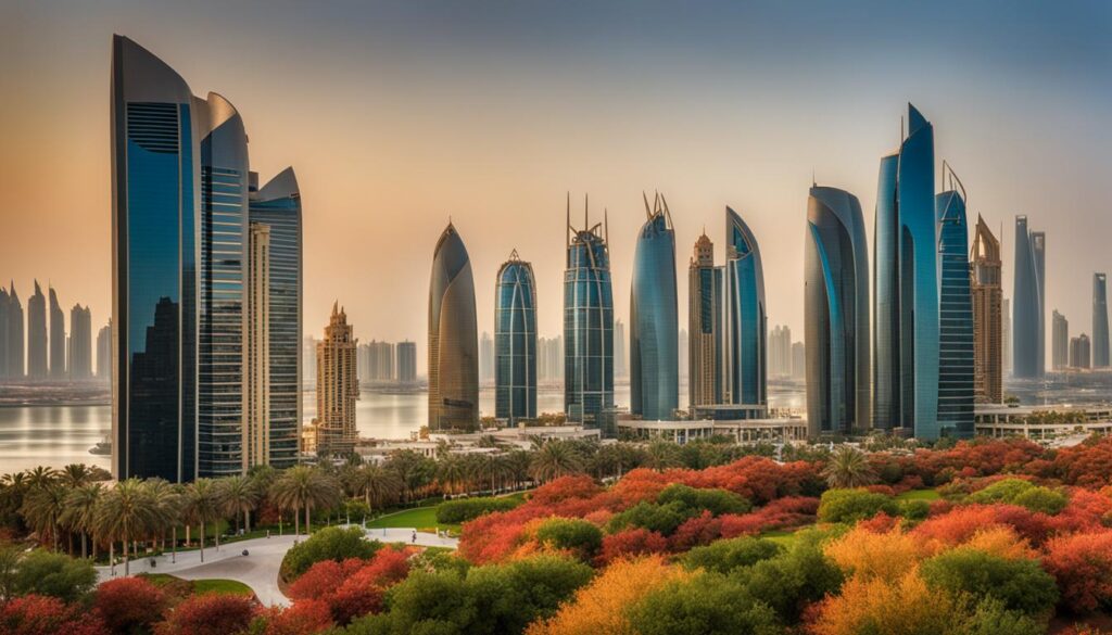 Abu Dhabi cityscape during fall Abu Dhabi cityscape during fall