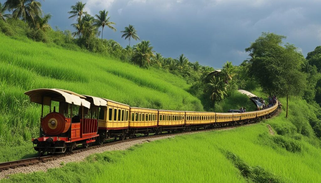 Bamboo train in Battambang Bamboo train in Battambang