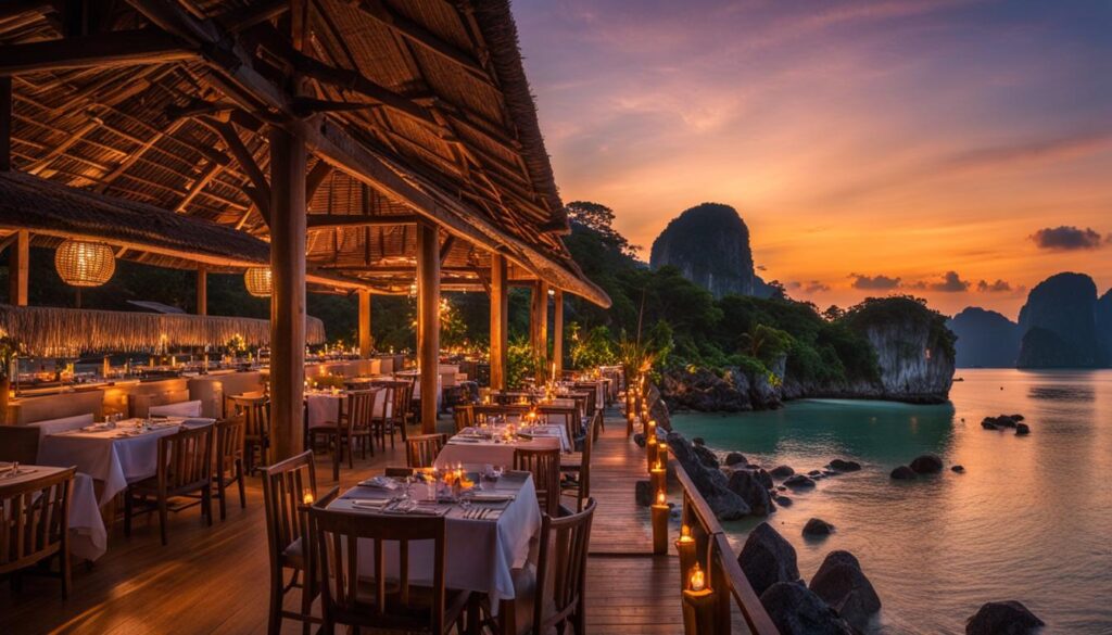 Beachfront dining in Krabi Beachfront dining in Krabi