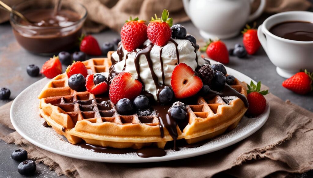 Belgian chocolate and waffles Belgian chocolate and waffles