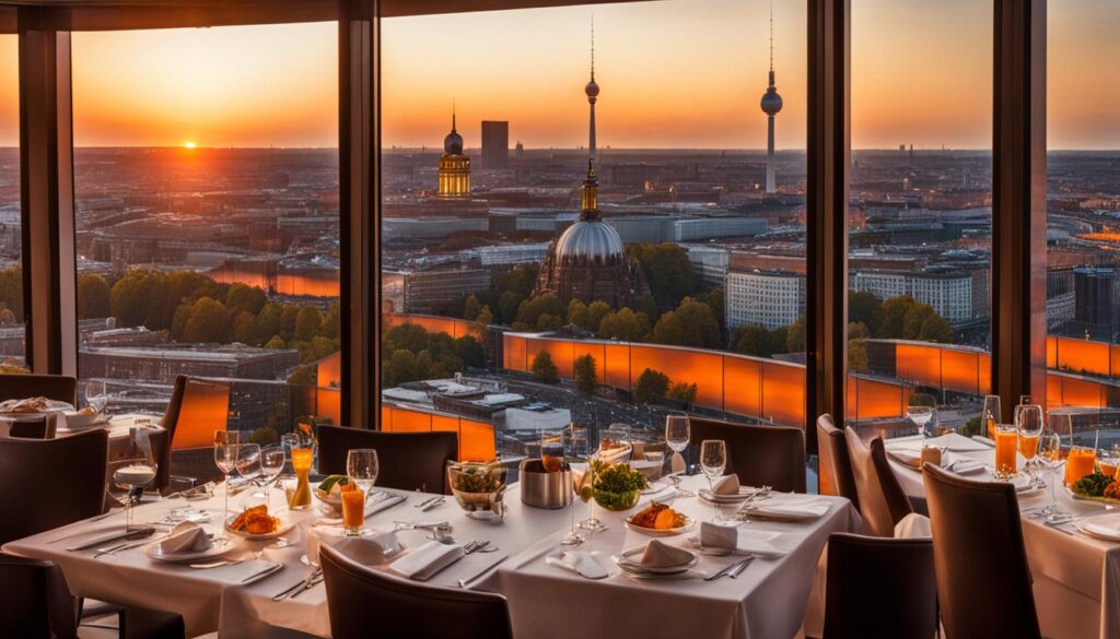 Berlin skyline view from TV Tower Sphere Restaurant Berlin skyline view from TV Tower Sphere Restaurant