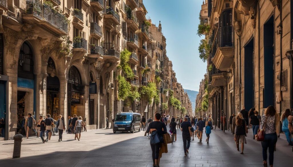 Crowded Streets of Barcelona Crowded Streets of Barcelona