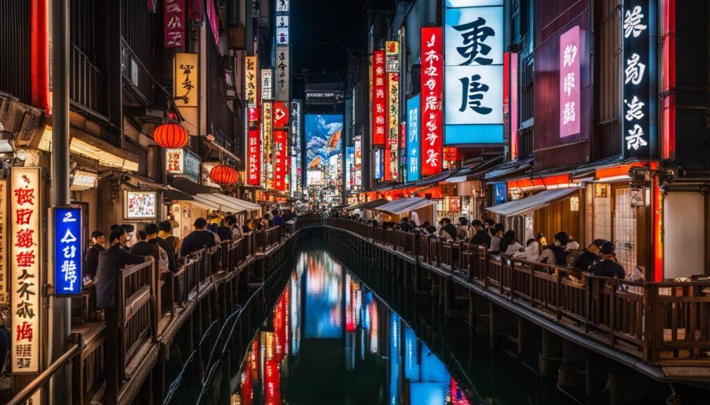 Dotonbori street scene Dotonbori street scene