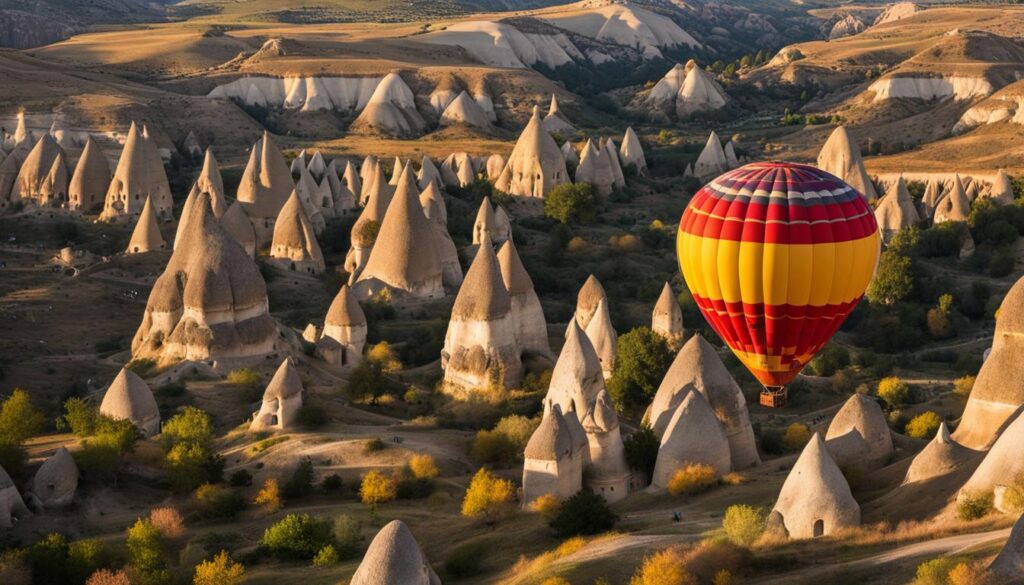Hot air balloon ride over fairy chimneys in Cappadocia Hot air balloon ride over fairy chimneys in Cappadocia