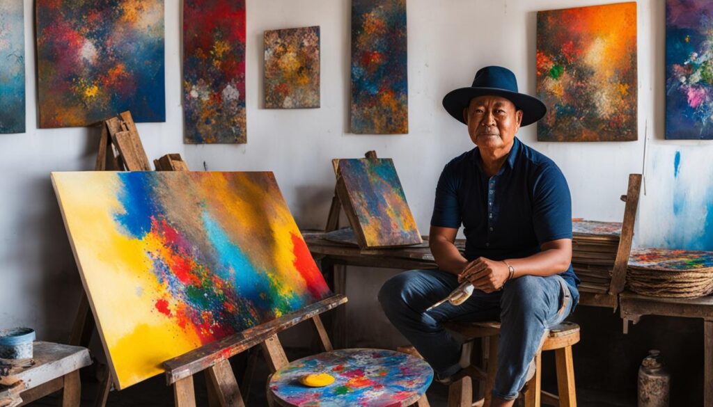 Local artist in Malacca Local artist in Malacca