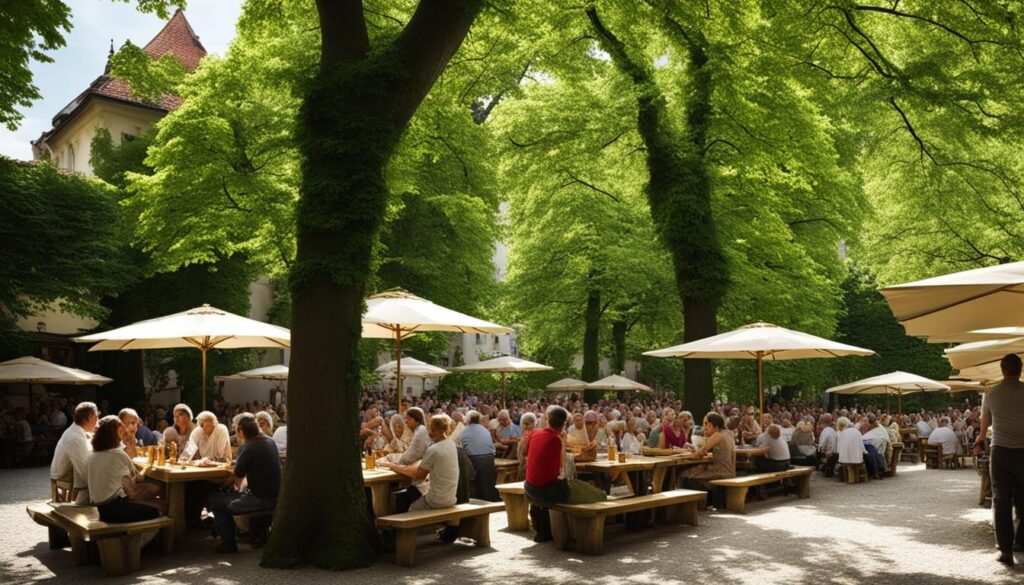 Munich beer garden Munich beer garden