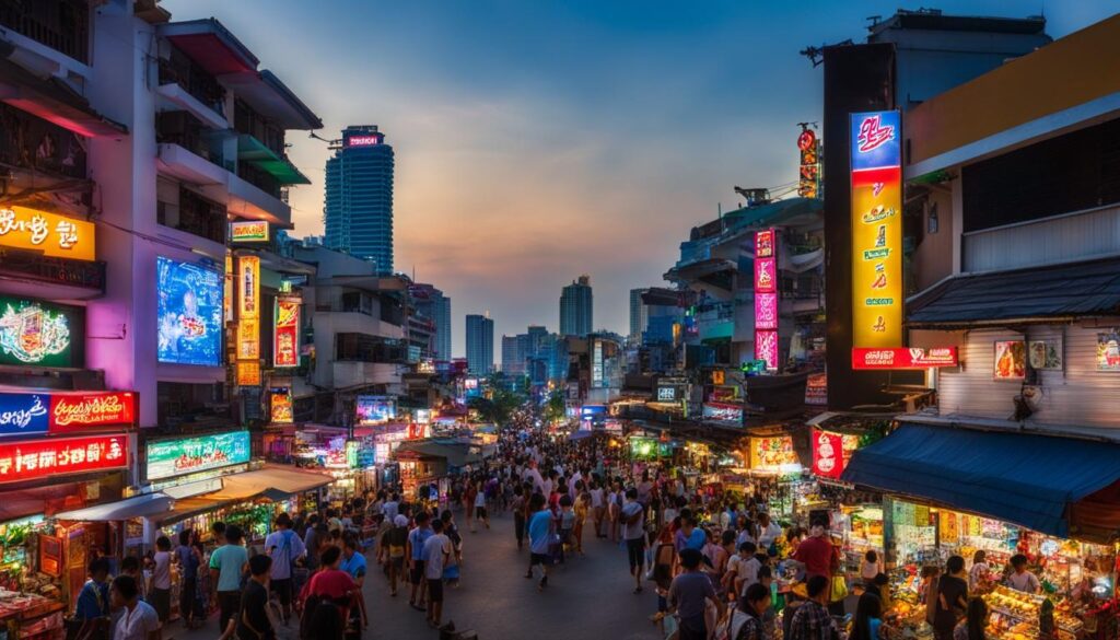 Pattaya's vibrant city center Pattaya's vibrant city center