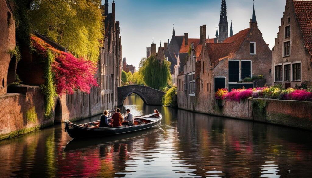 Romantic canal ride in Bruges Romantic canal ride in Bruges