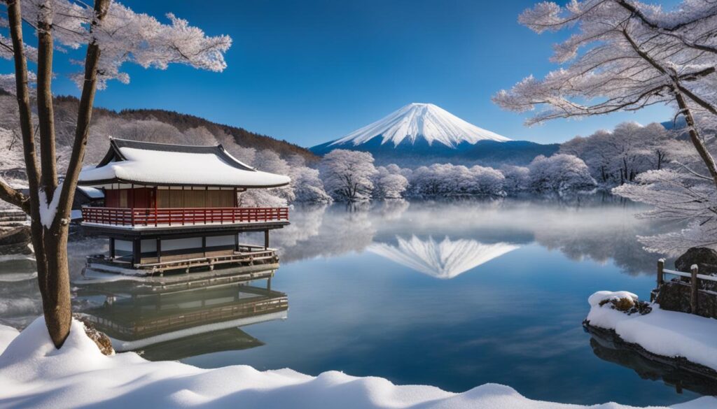 Snowy landscape in Japan Snowy landscape in Japan