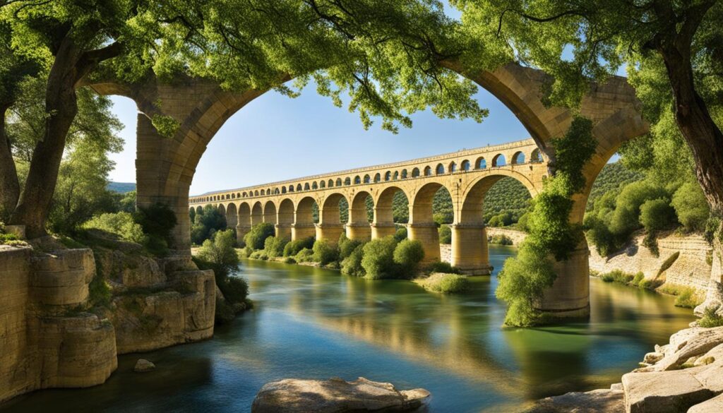 The Pont du Gard, a Roman aqueduct in France The Pont du Gard, a Roman aqueduct in France