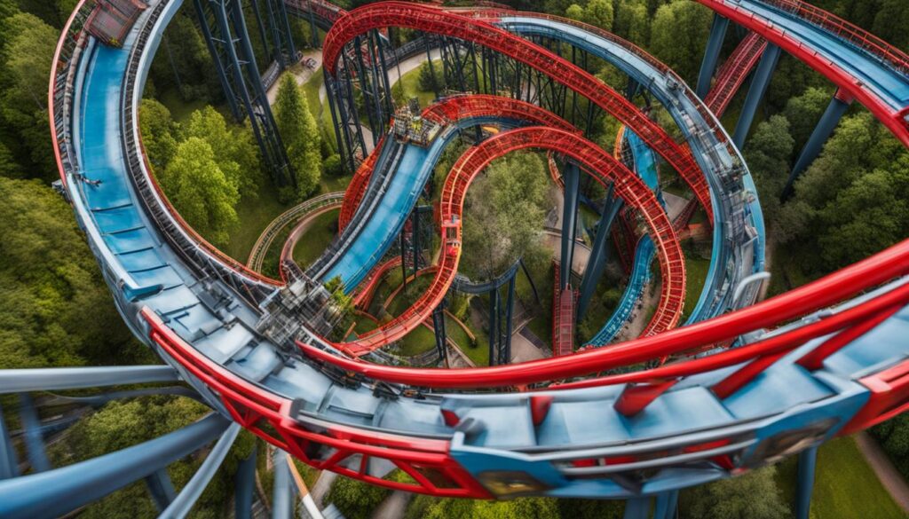 Thrill Ride at Alton Towers Theme Park Thrill Ride at Alton Towers Theme Park