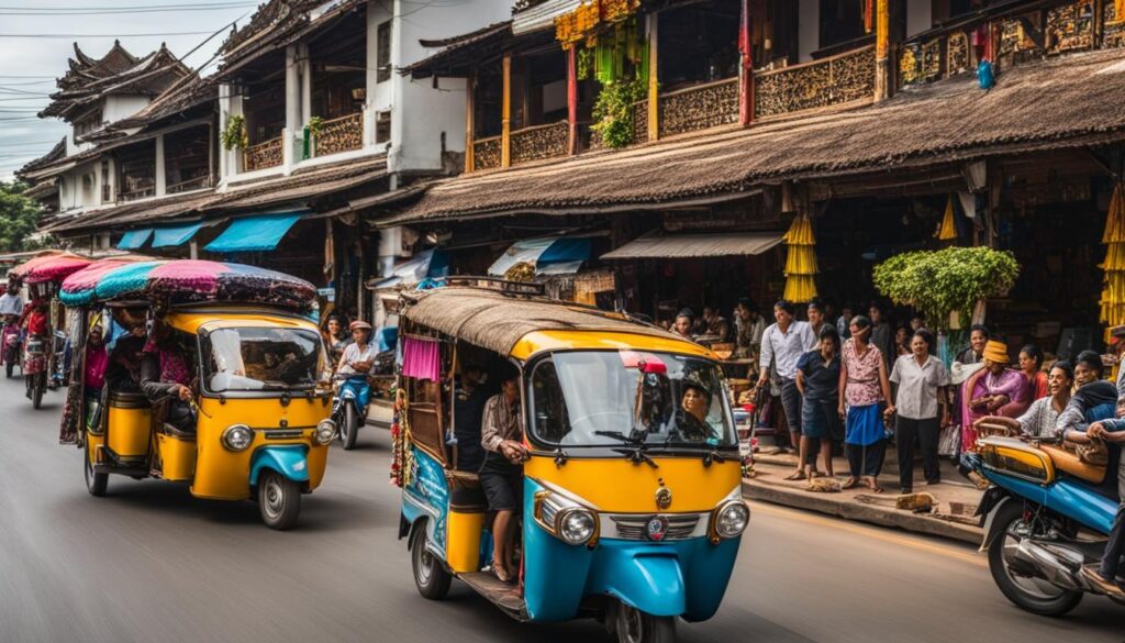 Tuk-tuk and Songthaew in Chiang Mai Tuk-tuk and Songthaew in Chiang Mai