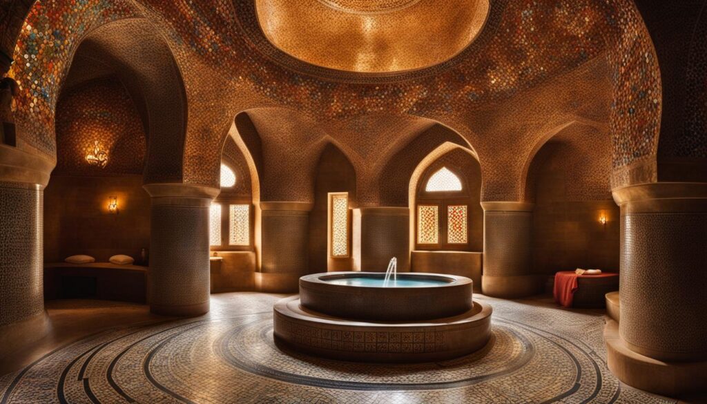blissful ambiance in traditional Turkish hammam blissful ambiance in traditional Turkish hammam