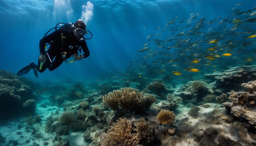 diver exploring a sunken wreck in Bodrum diver exploring a sunken wreck in Bodrum