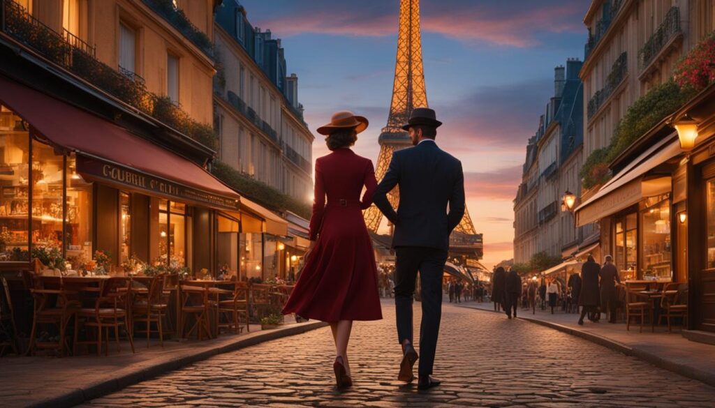 romantic couple in France romantic couple in France