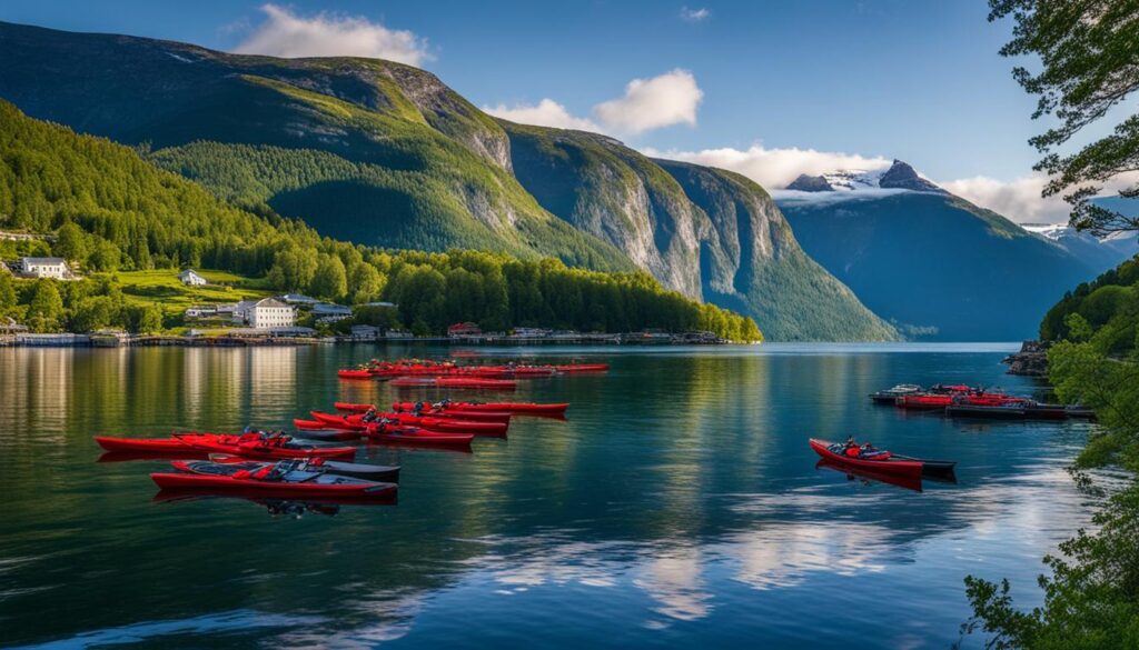 scenic view of Geirangerfjord scenic view of Geirangerfjord