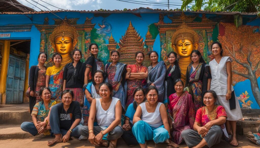 Artists with their creations in Sangkat Prek Preah Sdach Artists with their creations in Sangkat Prek Preah Sdach