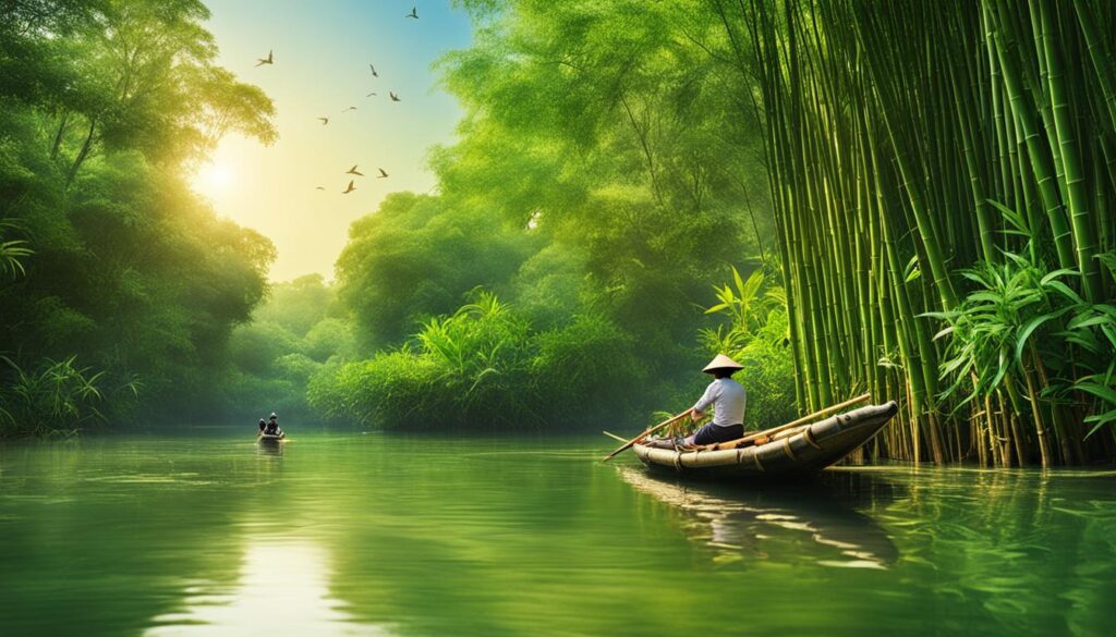 Bamboo Raft on Sangker River Bamboo Raft on Sangker River