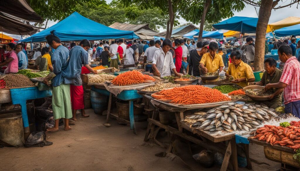 Cambodian seafood market Cambodian seafood market