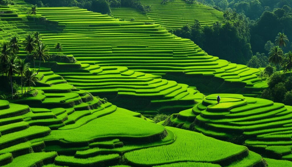 Exploring rice fields in Bali Exploring rice fields in Bali