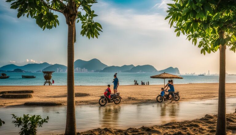 Exploring the city's green spaces like My Khe Beach or Son Tra Peninsula