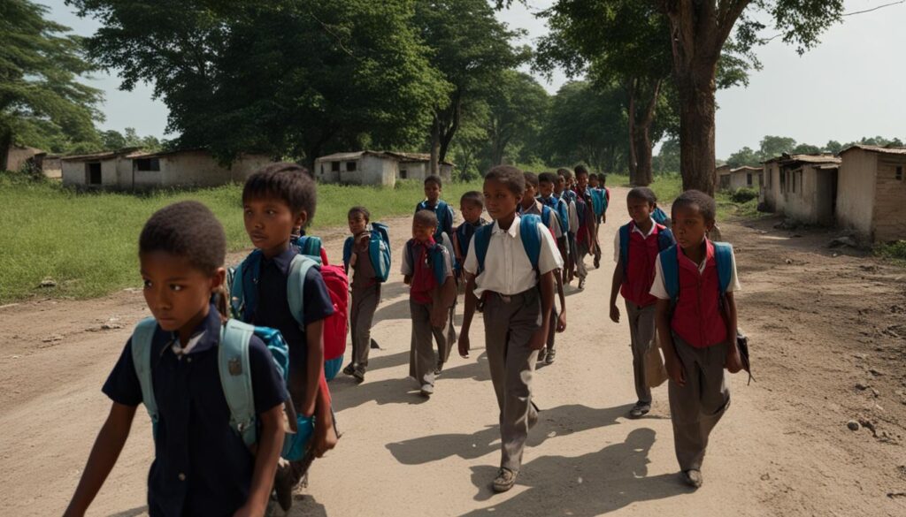 North and South Korean children going to school North and South Korean children going to school