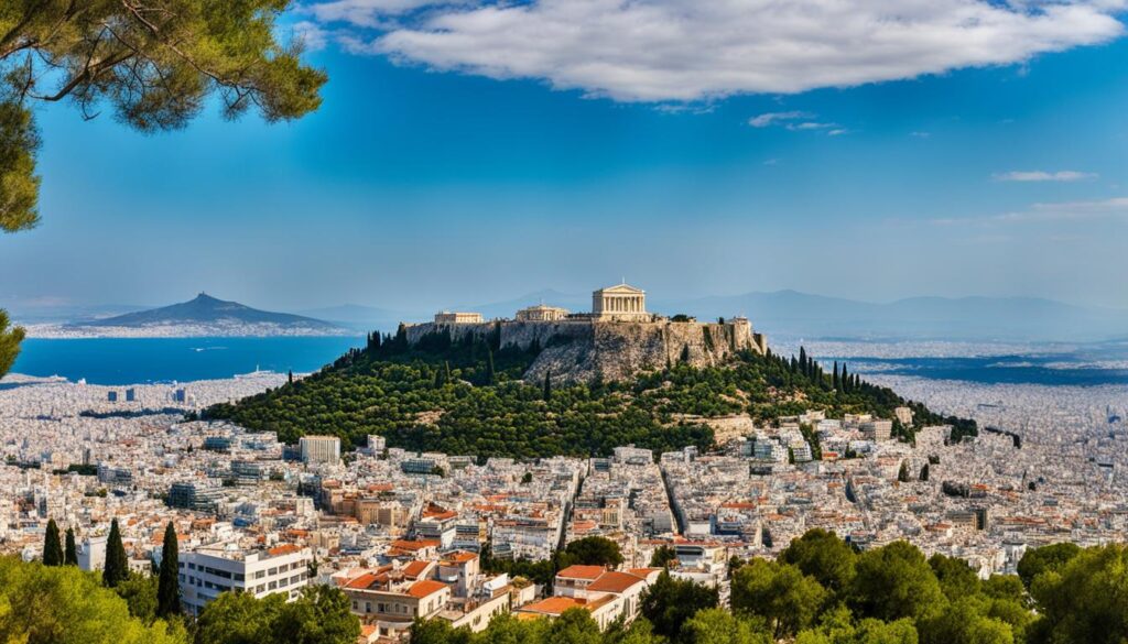 Panoramic views of Athens from Mount Lycabettus Panoramic views of Athens from Mount Lycabettus