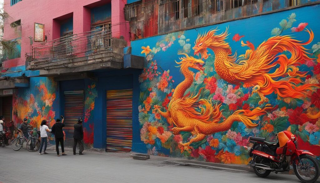 Street art and murals in the 798 Art District Street art and murals in the 798 Art District