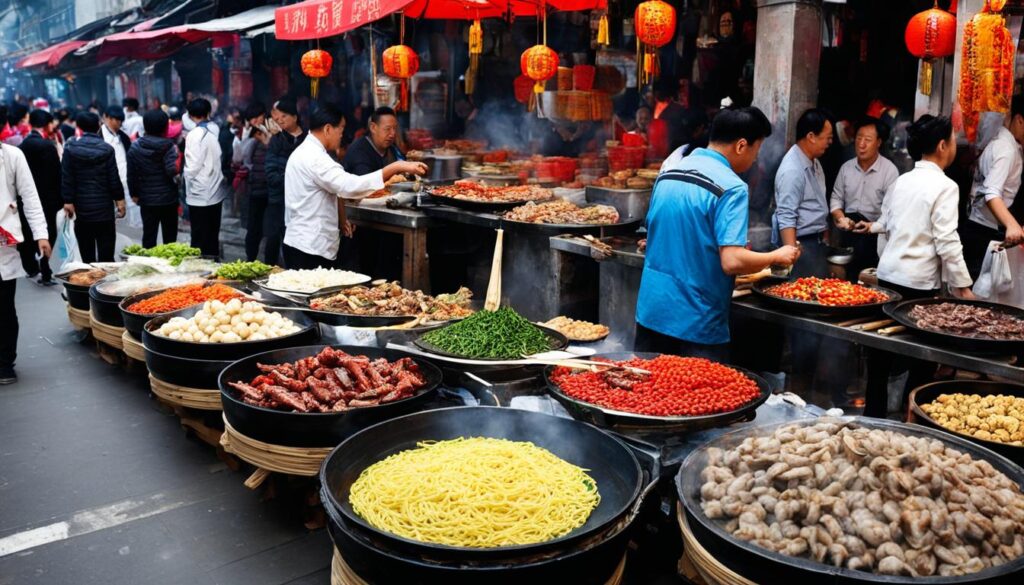 Street food market in Shanghai Street food market in Shanghai