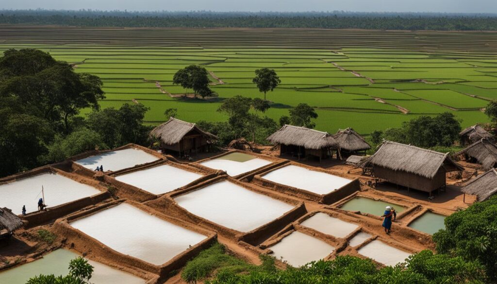 Traditional Khmer salt farms in Cambodia Traditional Khmer salt farms in Cambodia