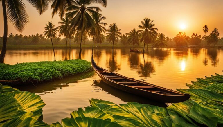 Traditional boat tours on the Ganges River or backwaters of Kerala