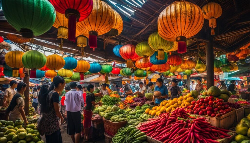Traditional shopping in Binh Tay Market Traditional shopping in Binh Tay Market