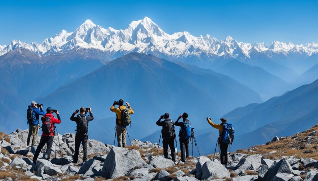 Trekking and hiking in the Himalayas or Western Ghats mountain range