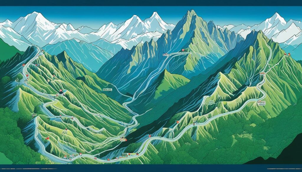 Yushan Mountain Trail Map Yushan Mountain Trail Map