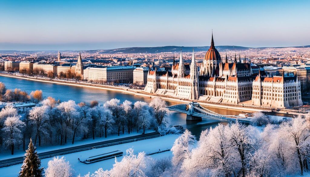 Budapest summer and winter Budapest summer and winter