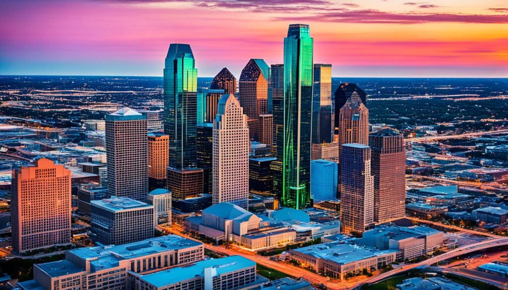 Dallas skyline from Reunion Tower Dallas skyline from Reunion Tower