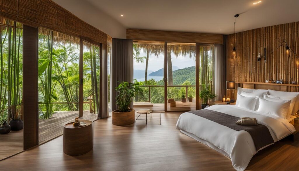 Eco-friendly hotel room Eco-friendly hotel room