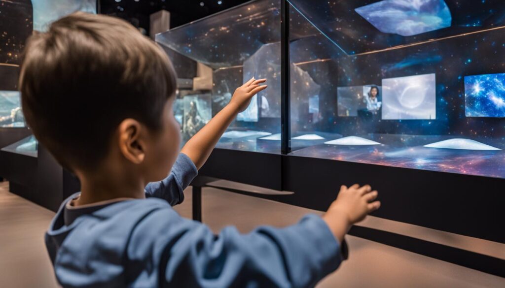 Interactive exhibits at a museum Interactive exhibits at a museum