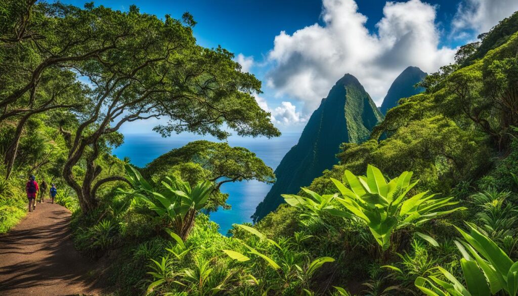 Pitons hiking trail Pitons hiking trail