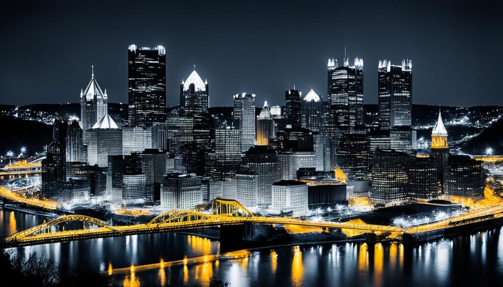 Pittsburgh skyline at night Pittsburgh skyline at night