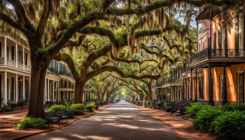 Savannah historic district and Forsyth park Savannah historic district and Forsyth park