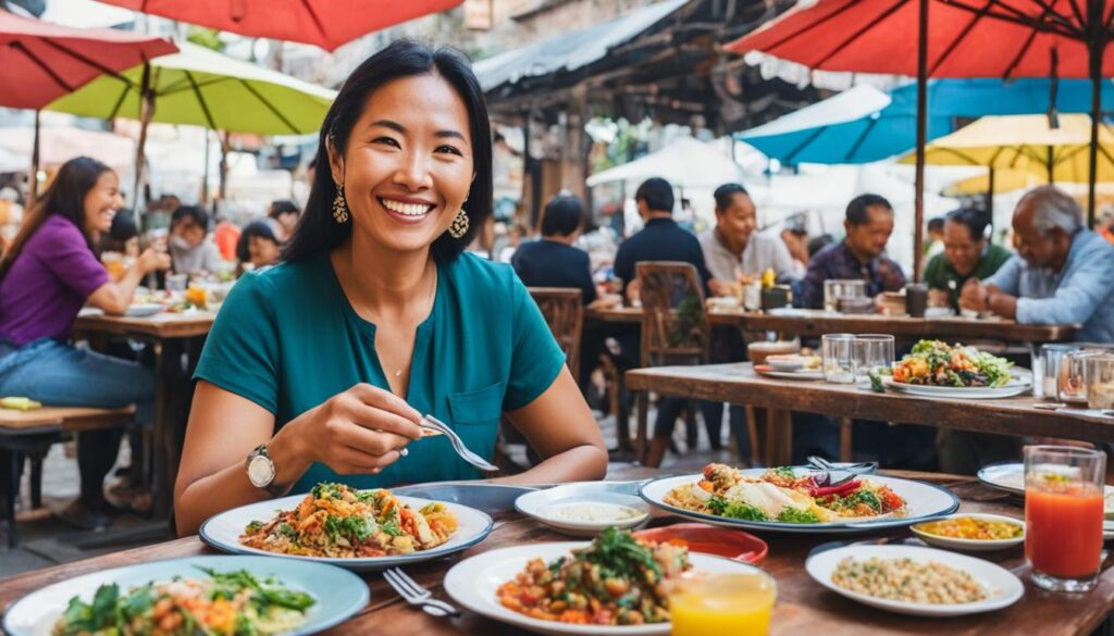 Trying local dishes abroad Trying local dishes abroad