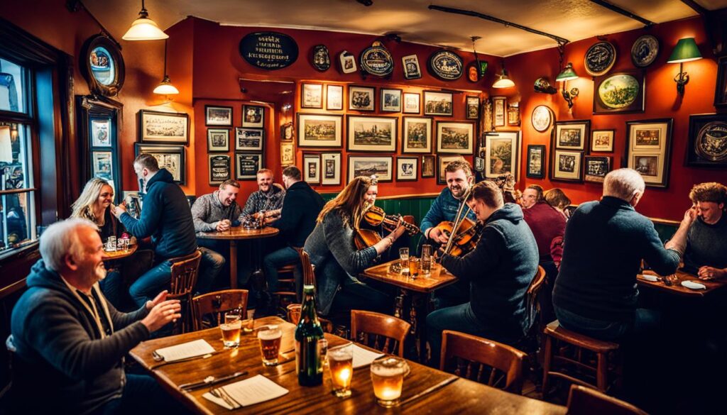 traditional Irish music in a pub traditional Irish music in a pub