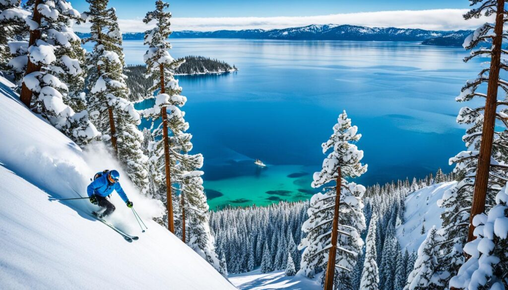 April ski conditions in Lake Tahoe April ski conditions in Lake Tahoe
