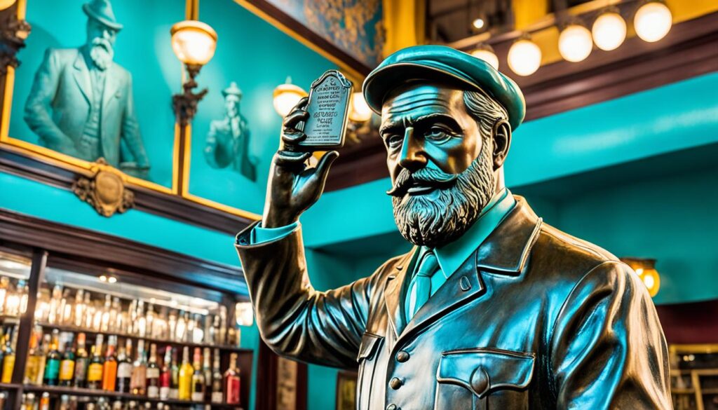 Best view of Hemingway statue El Floridita Best view of Hemingway statue El Floridita