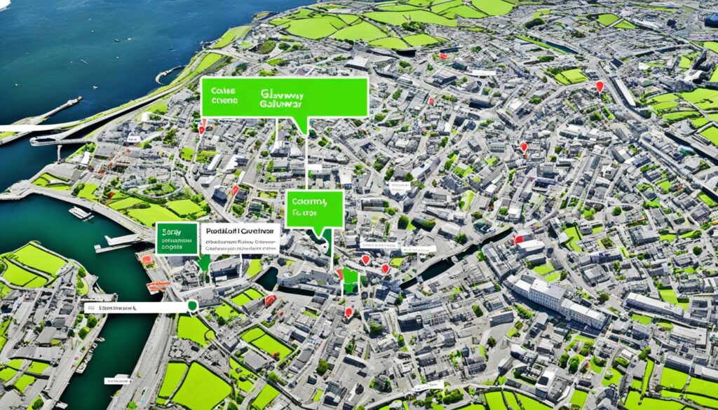 Budget-friendly accommodation options in Galway map Budget-friendly accommodation options in Galway map