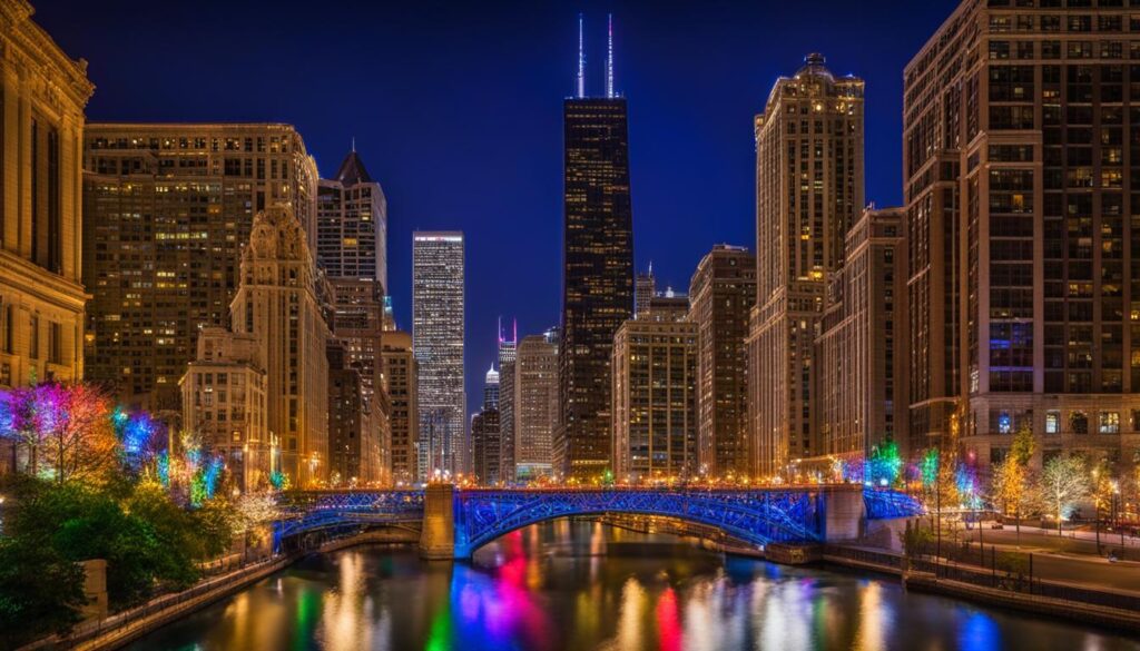 Chicago skyline at night Chicago skyline at night