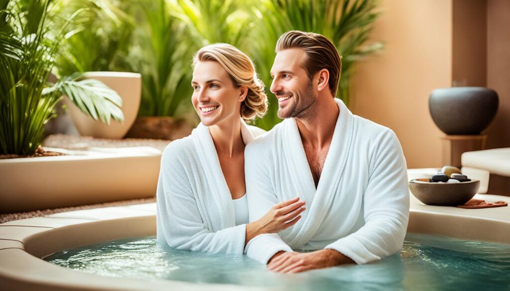 Couples enjoying a spa retreat Couples enjoying a spa retreat