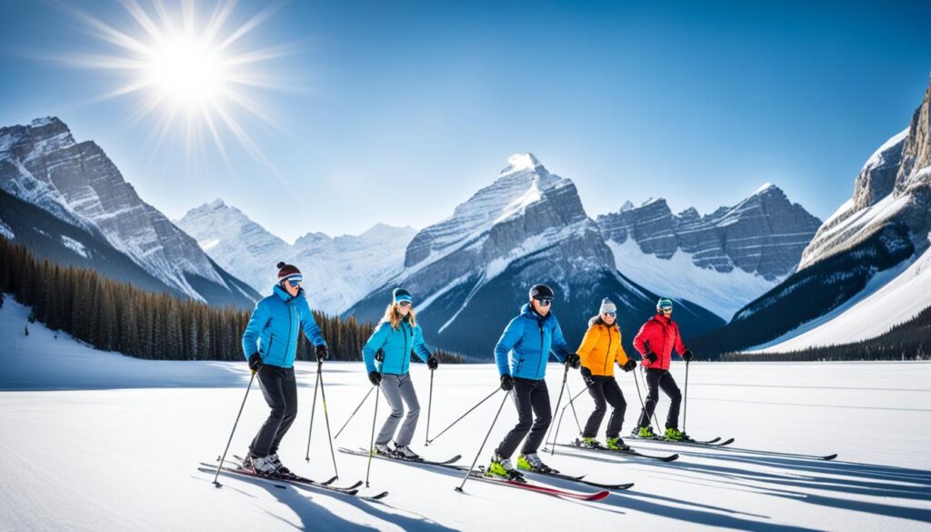 Cross-Country Skiing on Banff's Frozen Lakes Cross-Country Skiing on Banff's Frozen Lakes